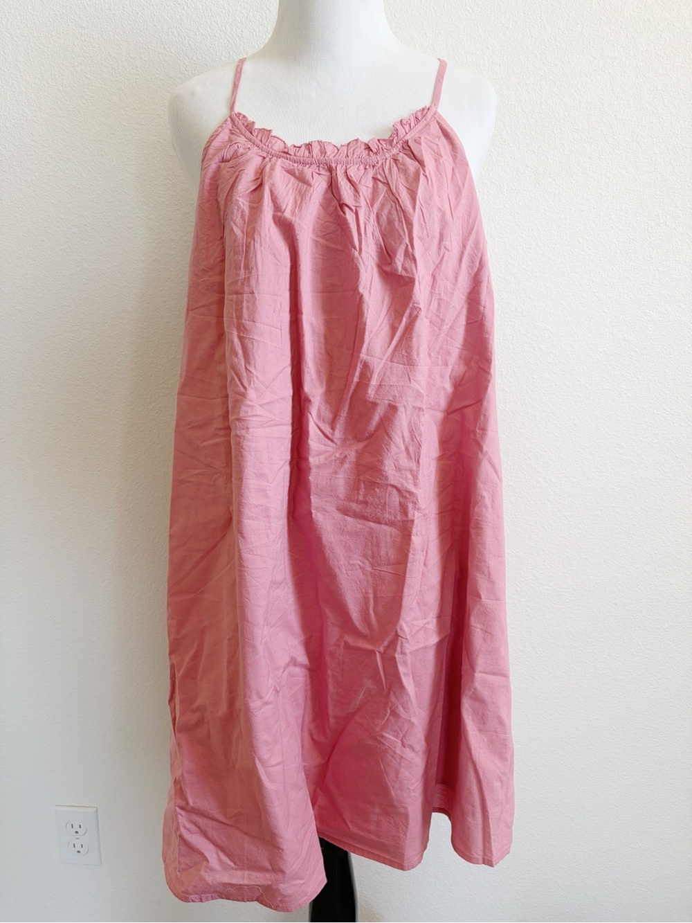 LOFT Pink Spaghetti-Strap Midi Dress